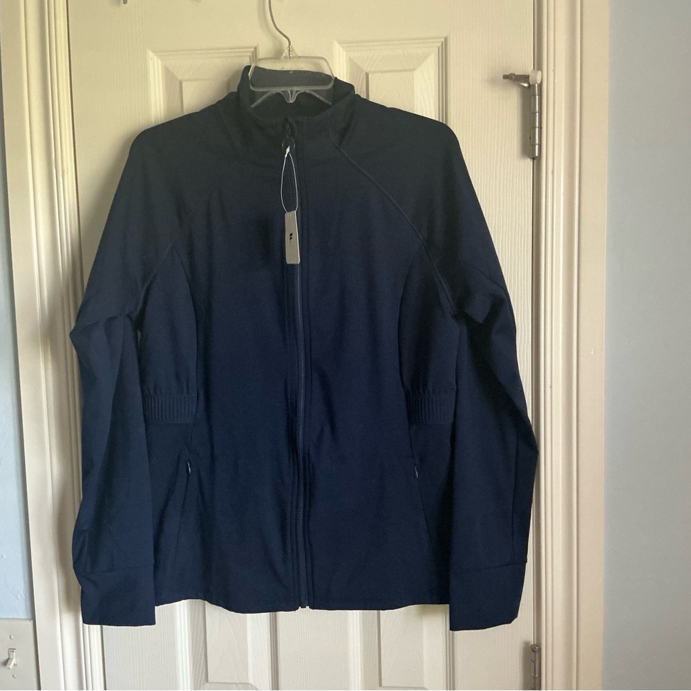 Women’s Fabletics Trinity Performance Jacket Deep Navy Blue Size XL NWT
